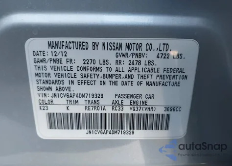 2013 Infiniti G37 Journey из США, поврежденный, VIN JN1CV6AP4DM719329